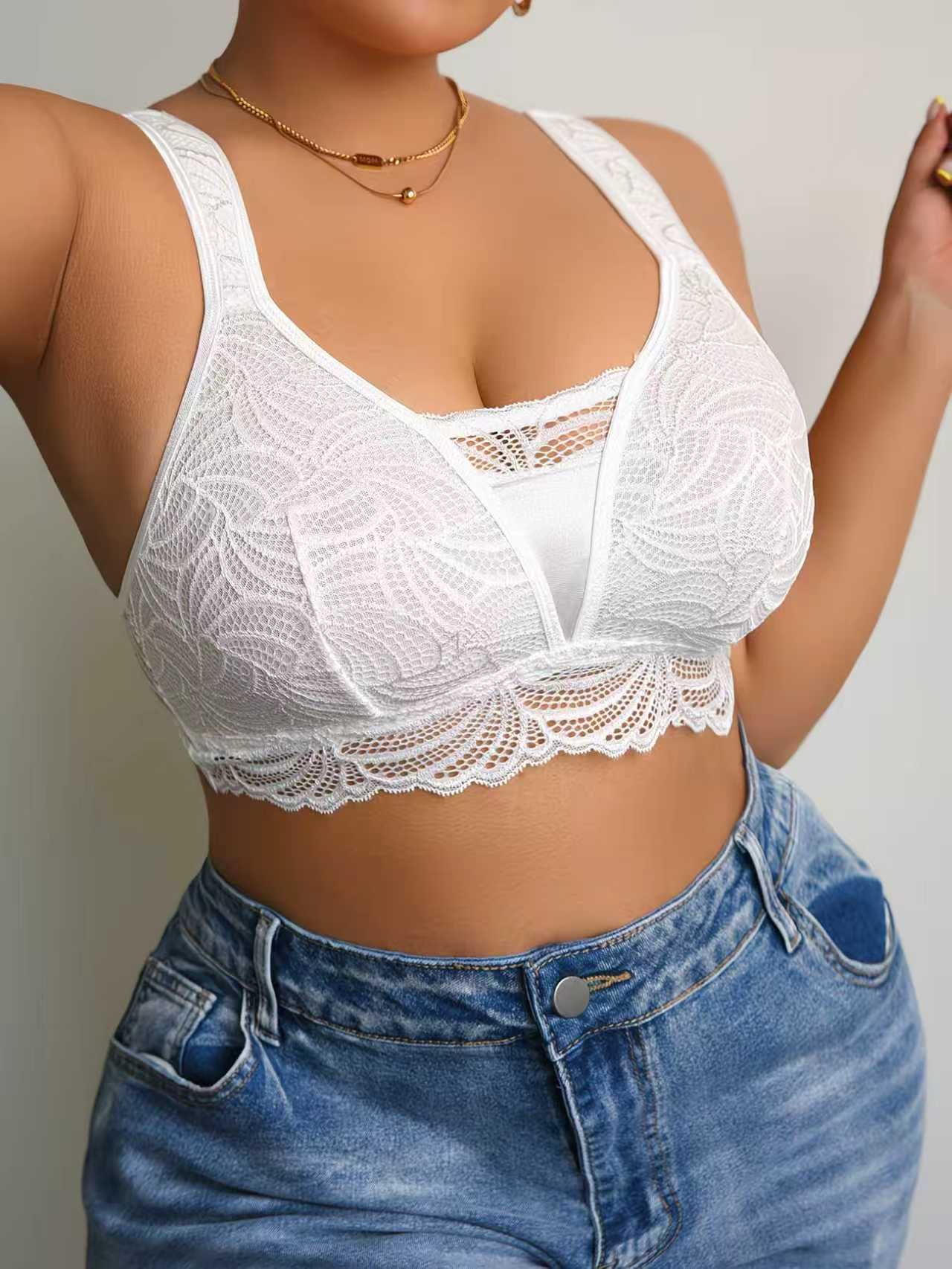 Bra Satu Potong Berenda Putih  - Wirefree Bra Comfort ulasan dan harga