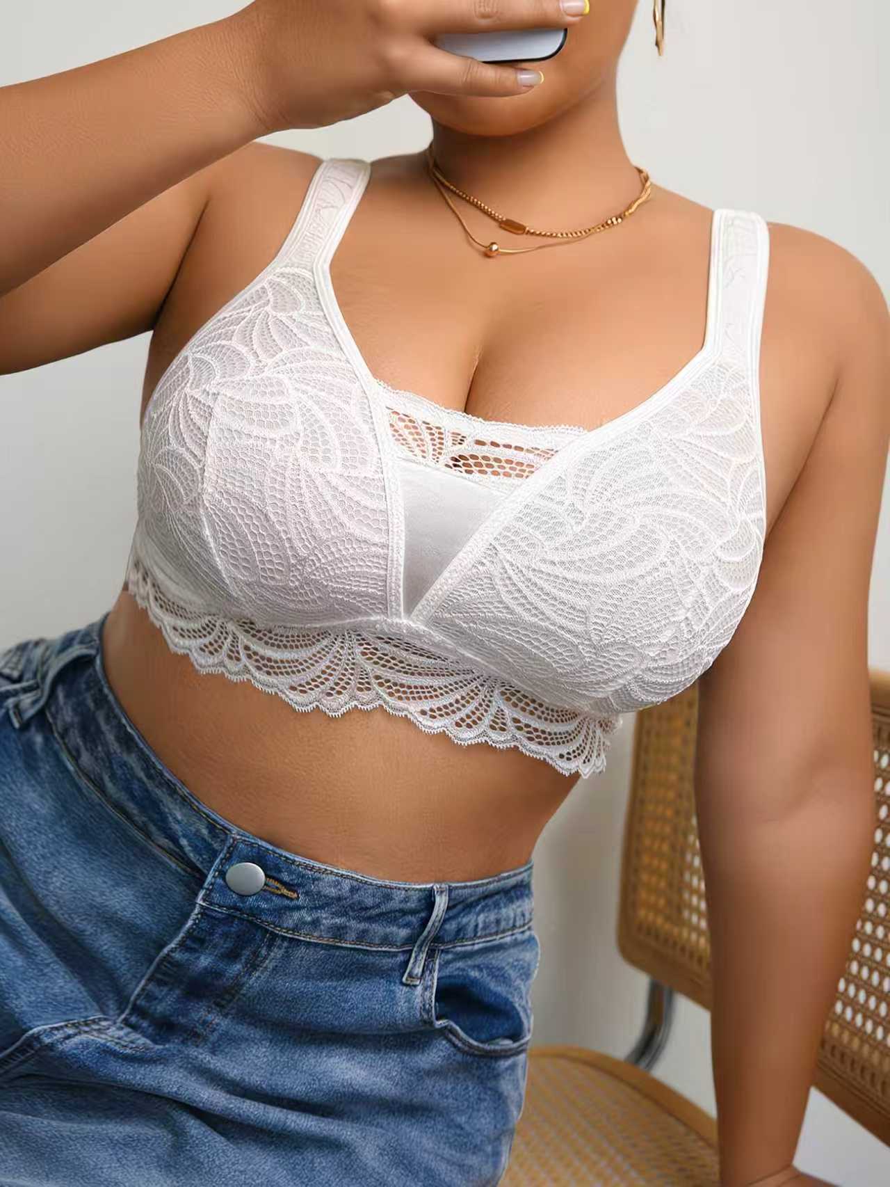 Bra Satu Potong Berenda Putih  - Wirefree Bra Comfort ulasan dan harga